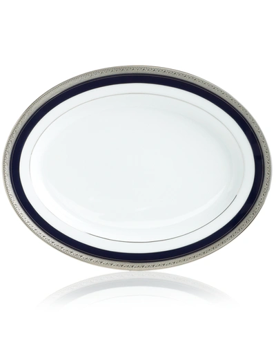 NORITAKE CRESTWOOD COBALT PLATINUM OVAL PLATTER, 14''