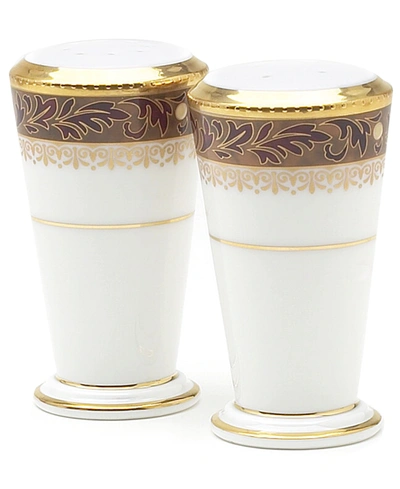 NORITAKE "XAVIER GOLD" SALT AND PEPPER SET, 3 3/4"
