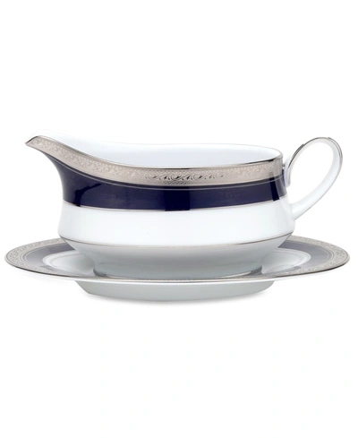 NORITAKE CRESTWOOD COBALT PLATINUM GRAVY BOAT