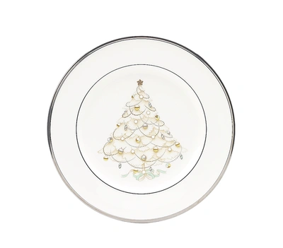 NORITAKE "SILVER PALACE" HOLIDAY SALAD PLATES, SET OF 4