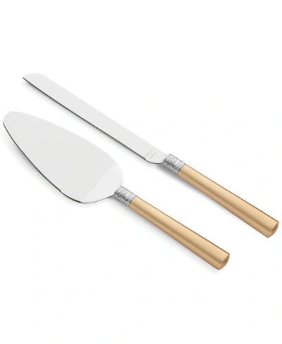 VERA WANG WEDGWOOD WITH LOVE GOLD CAKE KNIFE AND SERVER