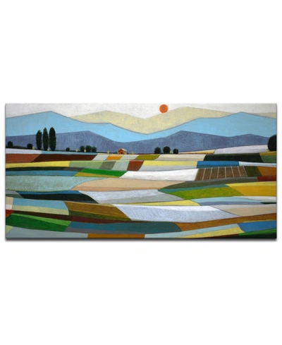 READY2HANGART , 'FERTILE PASTURE' ABSTRACT CANVAS WALL ART, 18X36"