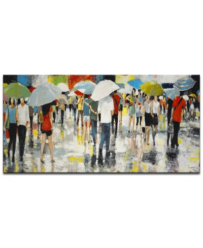 READY2HANGART , 'CROWDED UMBRELLAS' ABSTRACT CANVAS WALL ART, 18X36"