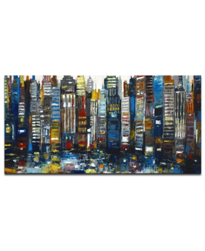 READY2HANGART , 'BIG CITY' ABSTRACT CANVAS WALL ART, 30X60"