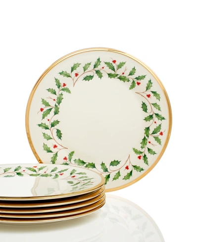 LENOX HOLIDAY SALAD PLATES, SET OF 6