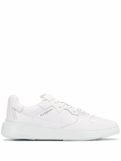 GIVENCHY MEN'S  WHITE LEATHER SNEAKERS