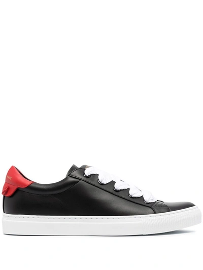 GIVENCHY MEN'S  BLACK LEATHER SNEAKERS