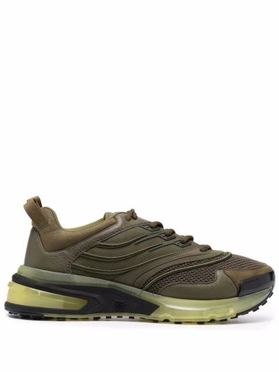 GIVENCHY MEN'S  GREEN LEATHER SNEAKERS