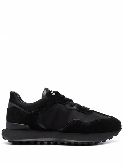 GIVENCHY MEN'S  BLACK LEATHER SNEAKERS