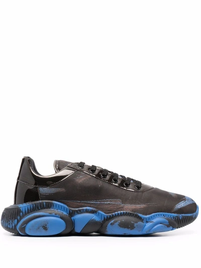 MOSCHINO MEN'S  BLACK POLYESTER SNEAKERS