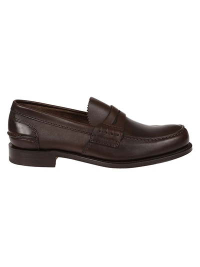 CHURCH'S MEN'S  BROWN LEATHER LOAFERS