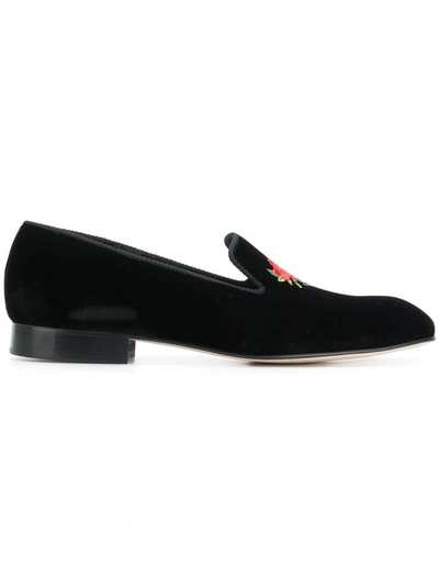 CHURCH'S MEN'S  BLACK SUEDE LOAFERS