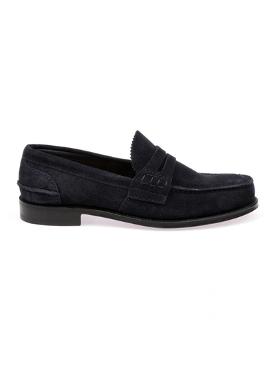 CHURCH'S MEN'S  BLUE SUEDE LOAFERS