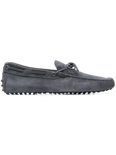 TOD'S TOD'S MEN'S  GREY SUEDE LOAFERS