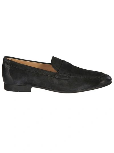 TOD'S TOD'S MEN'S  BLACK SUEDE LOAFERS
