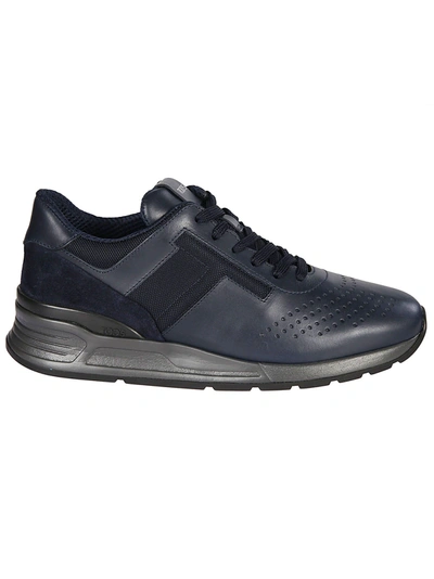 TOD'S TOD'S MEN'S  BLUE F AU X LEATHER SNEAKERS