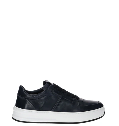 TOD'S TOD'S MEN'S  BLUE LEATHER SNEAKERS
