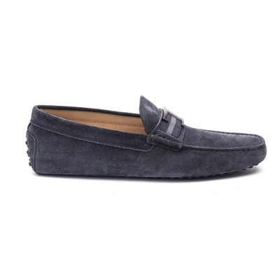 TOD'S TOD'S MEN'S  BLUE SUEDE LOAFERS