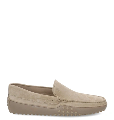 TOD'S TOD'S MEN'S  BEIGE LEATHER LOAFERS
