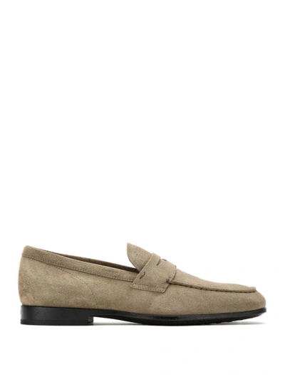 TOD'S TOD'S MEN'S BEIGE SUEDE LOAFERS