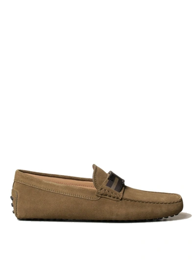 TOD'S TOD'S MEN'S  GREEN SUEDE LOAFERS