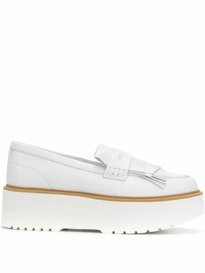 HOGAN WOMEN'S  WHITE LEATHER LOAFERS