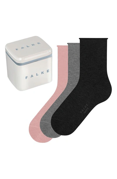 FALKE FALKE HAPPY ASSORTED 3-PACK CREW SOCKS GIFT BOX