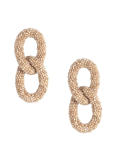 DEEPA GURNANI LOULOU BEADED LINK DROP EARRINGS