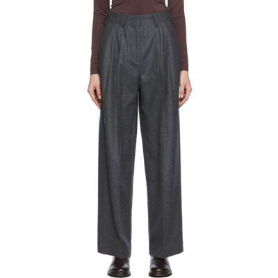 HOUSE OF DAGMAR GREY VALENTINA FLANNEL TROUSERS