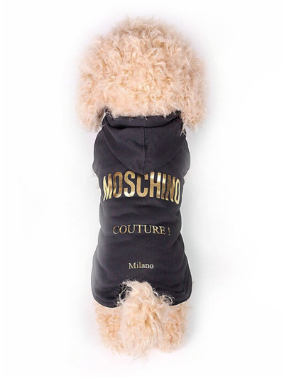 MOSCHINO COTTON LOGO DOG HOODIE