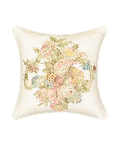 WAVERLY SPRING BLING EMBROIDERED DECORATIVE PILLOW, 16" X 16" BEDDING