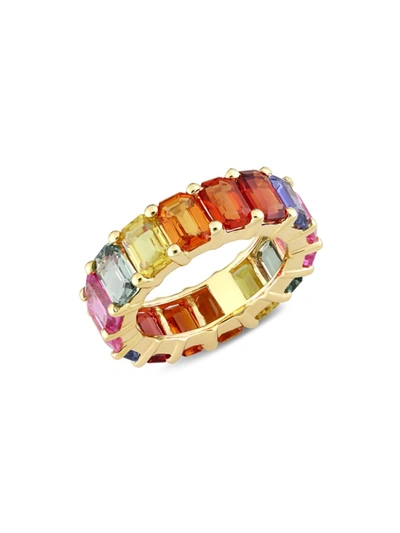 SAKS FIFTH AVENUE WOMEN'S 14K YELLOW GOLD & MULTICOLORED SAPPHIRE ETERNITY RING