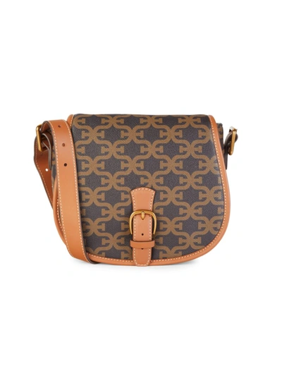 SAM EDELMAN WOMEN'S LOGO-PRINT CROSSBODY SADDLE BAG