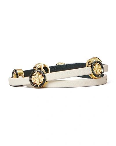 TORY BURCH MILLER ENAMEL DOUBLE-WRAP BRACELET