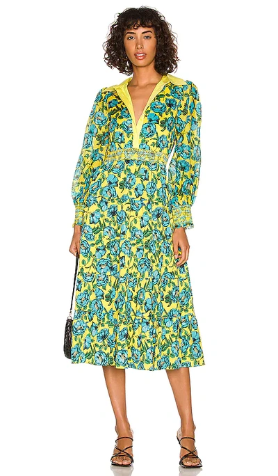 ALICE AND OLIVIA ANAYA COLLARED TIERED DRESS