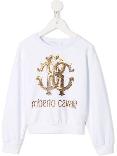 ROBERTO CAVALLI LEOPARD LOGO PRINT SWEATSHIRT