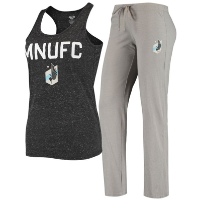 CONCEPTS SPORT CONCEPTS SPORT GRAY/BLACK MINNESOTA UNITED FC TANK TOP & PANTS SLEEP SET
