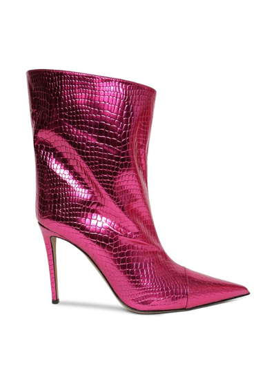 ALEXANDRE VAUTHIER MIRROR CROCO PRINT ALEX ANKLE BOOTS