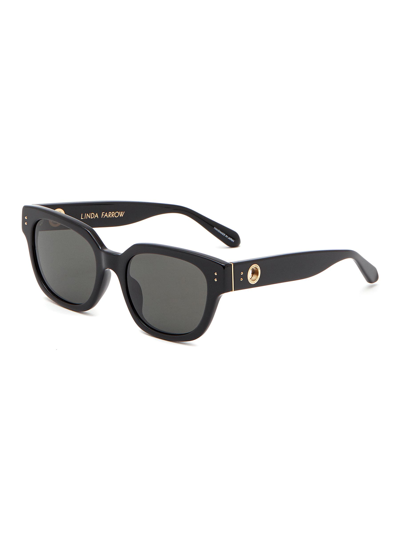 LINDA FARROW VINTAGE 'DENI' OVERSIZED SQUARE FRAME ACETATE SUNGLASSES
