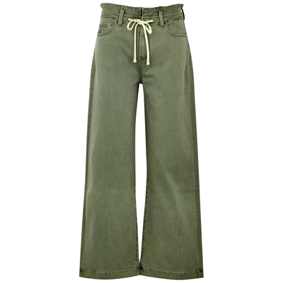 PAIGE CARLEY GREEN WIDE-LEG JEANS