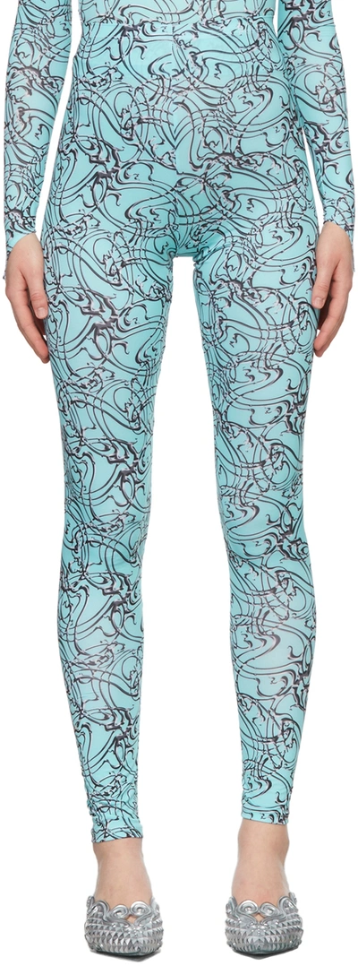 MAISIE WILEN SSENSE EXCLUSIVE BLUE BODY SHOP LEGGINGS