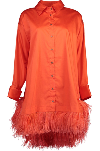 MARQUES' ALMEIDA FEATHER SHIRT DRESS