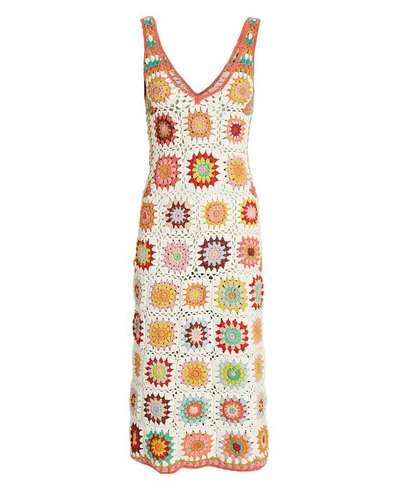 ALEMAIS CROCHET COTTON MIDI DRESS