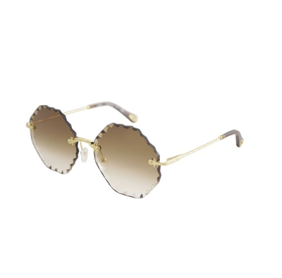 CHLOÉ GRADIENT BROWN ROUND LADIES SUNGLASSES CE143S 742
