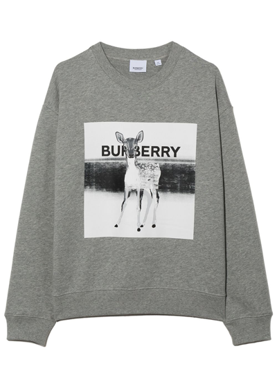 BURBERRY LOGO DEER-PRINT SWEATSHIRT