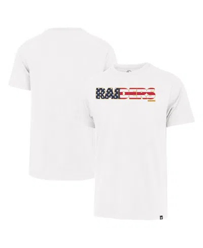 47 BRAND 47 MEN'S WHITE LAS VEGAS RAIDERS FLAG SCRIPT FRANKLIN T-SHIRT