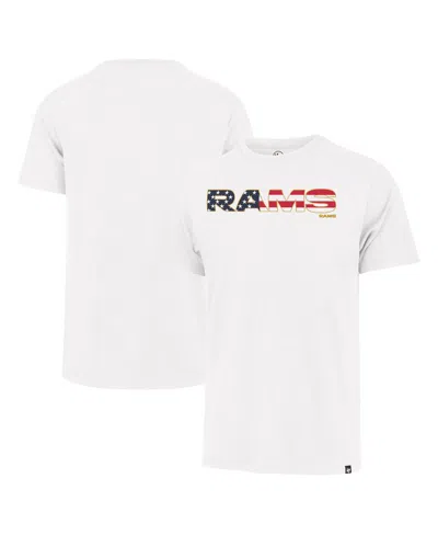 47 BRAND 47 MEN'S WHITE LOS ANGELES RAMS FLAG SCRIPT FRANKLIN T-SHIRT