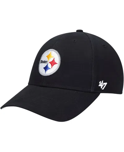 47 BRAND BOYS BLACK PITTSBURGH STEELERS BASIC MVP ADJUSTABLE HAT