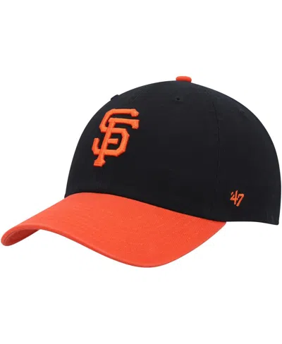 47 BRAND MEN'S '47 BRAND BLACK, ORANGE SAN FRANCISCO GIANTS CLEAN UP ADJUSTABLE HAT
