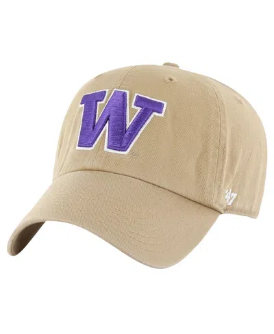 47 BRAND MEN'S '47 BRAND KHAKI DISTRESSED WASHINGTON HUSKIES VINTAGE-LIKE CLEAN UP ADJUSTABLE HAT